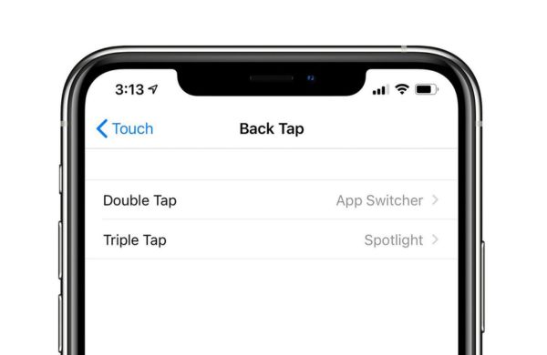 double tap on iphone